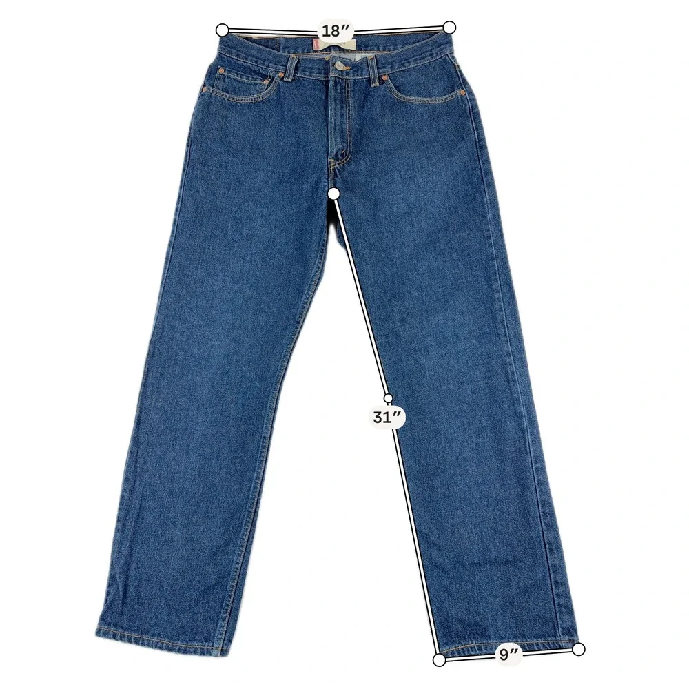 Vintage Levi's 505 Regular Fit Jeans Made in USA W36 L32‎ Dark Wash Blue